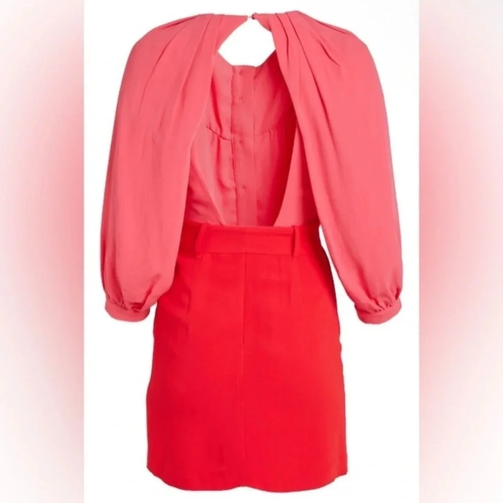 New! Reiss Valentina color clash colorblock Dress pink red nwt 2847